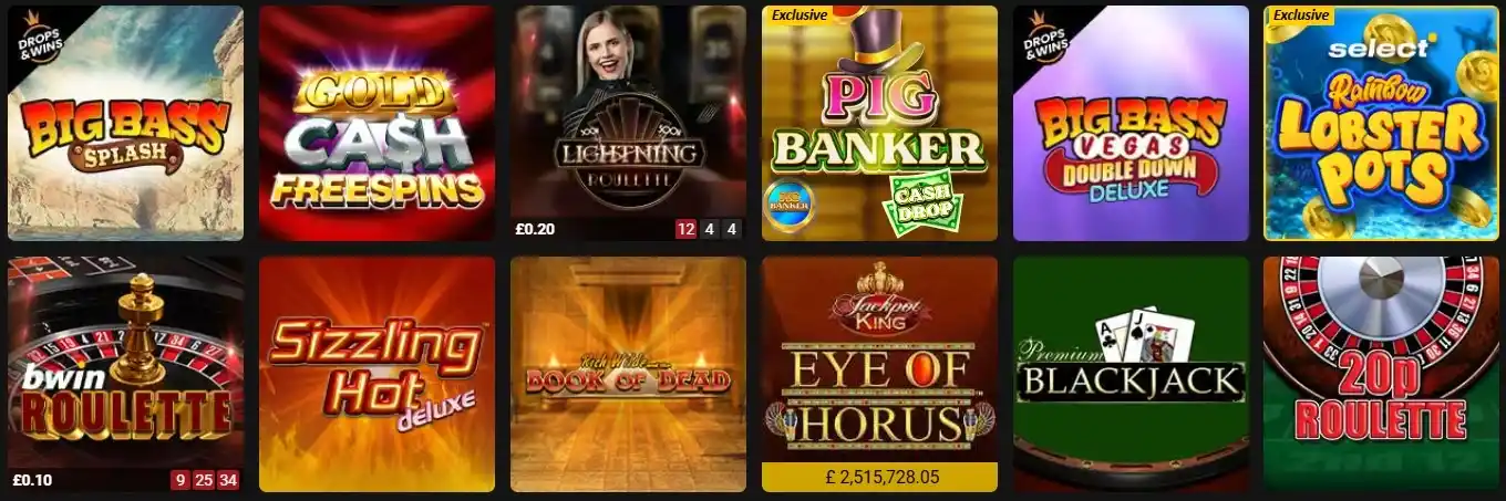 Bwin Casino top slot games selection